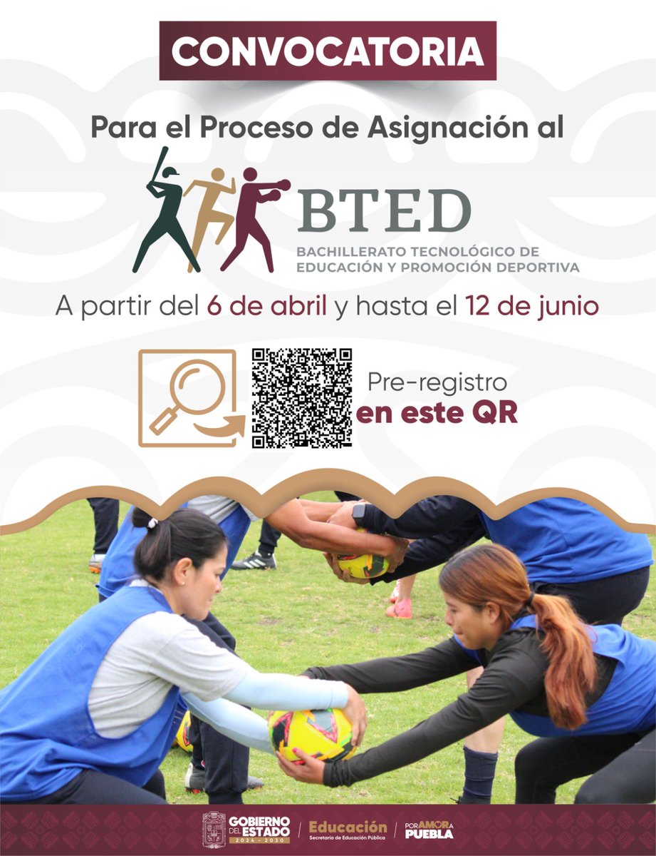 SEPGobPue's tweet photo. ¡Convierte tu pasión por el deporte en tu profesión! 🥊📚

En el @Gob_Puebla impulsamos tu talento. Estudia en el Bachillerato Tecnológico de Educación y Promoción Deportiva (BTED) en San Andrés Cholula y adquiere la disciplina y visión de futuro que necesitas para triunfar. 🤾🏼✨

¡El éxito se entrena todos los días! 🏃🏻‍♂️👨🏻‍💻

🔗 Inicia tu pre-registro aquí: https://t.co/cgEndGs1ZE

#PensarEnGrande #PorAmorAPuebla