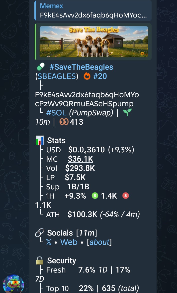 memx_caller's tweet image. Entry on $BEAGLES

F9kE4sAvv2dx6faqb6qHoMYocPzWv9QRmuEASeHSpump
#Eth #memecoin #memecoin1000x