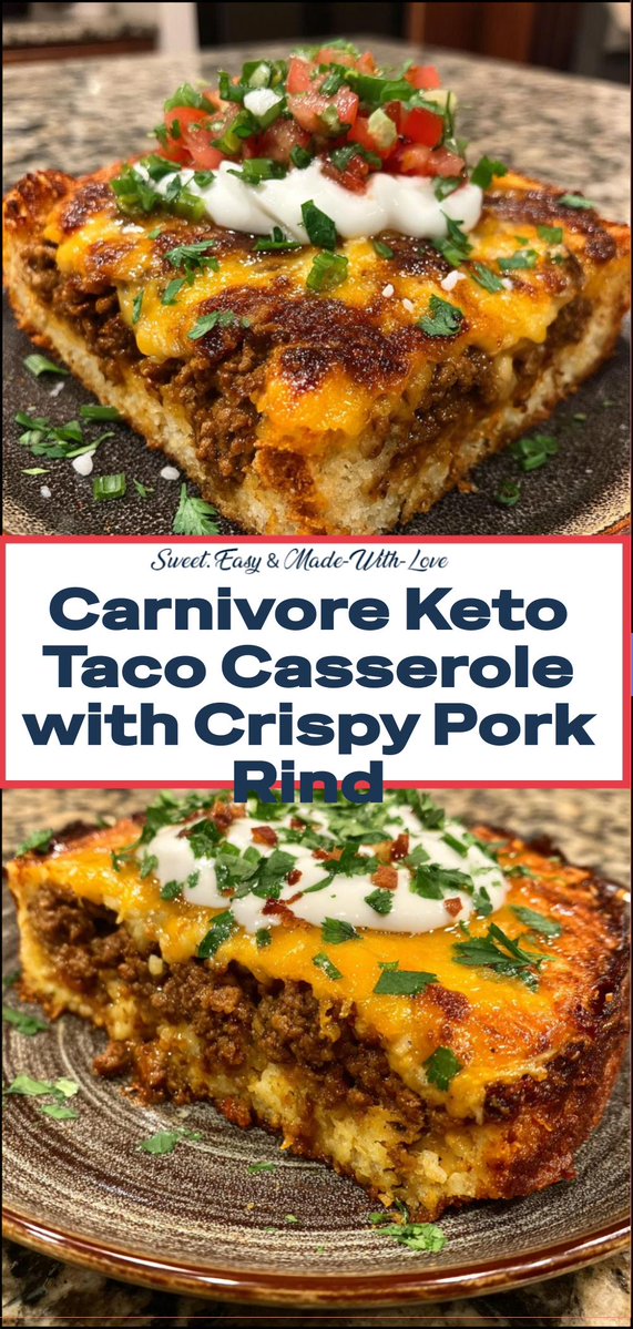 grandmabites1's tweet image. Craving something tasty? Keto Taco Casserole with Crispy Pork Rind is quick and delicious! Tap for the step-by-step! 😋🔥 #recipes #easyrecipe #weeknightmeals