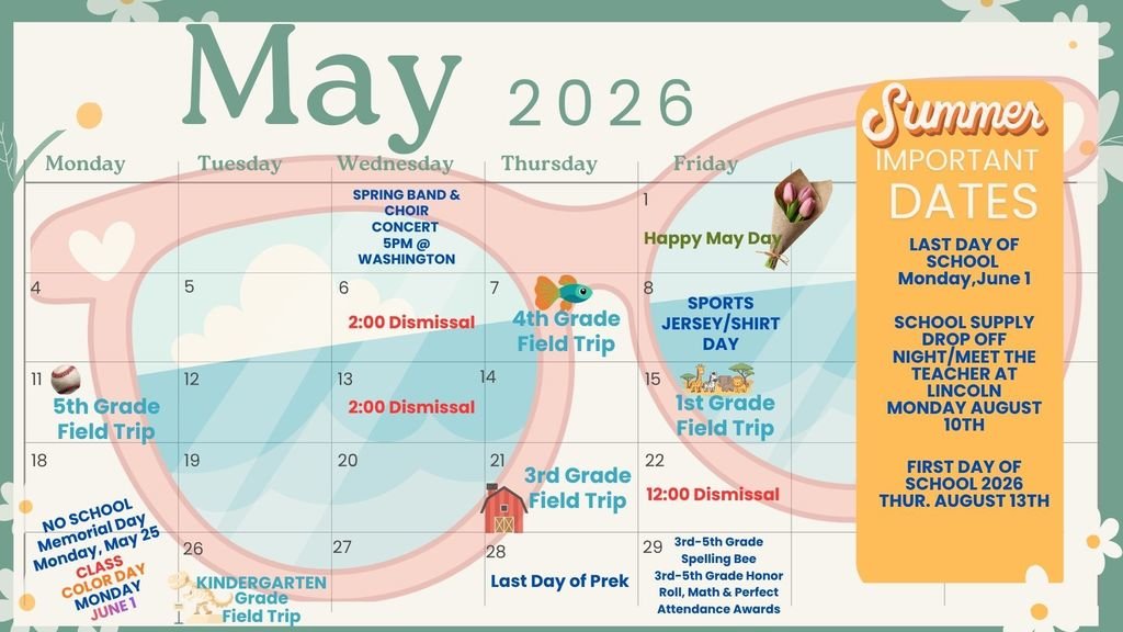OPSD125's tweet photo. Lincoln School May Activity Calendar! https://t.co/fHolA1SVb7