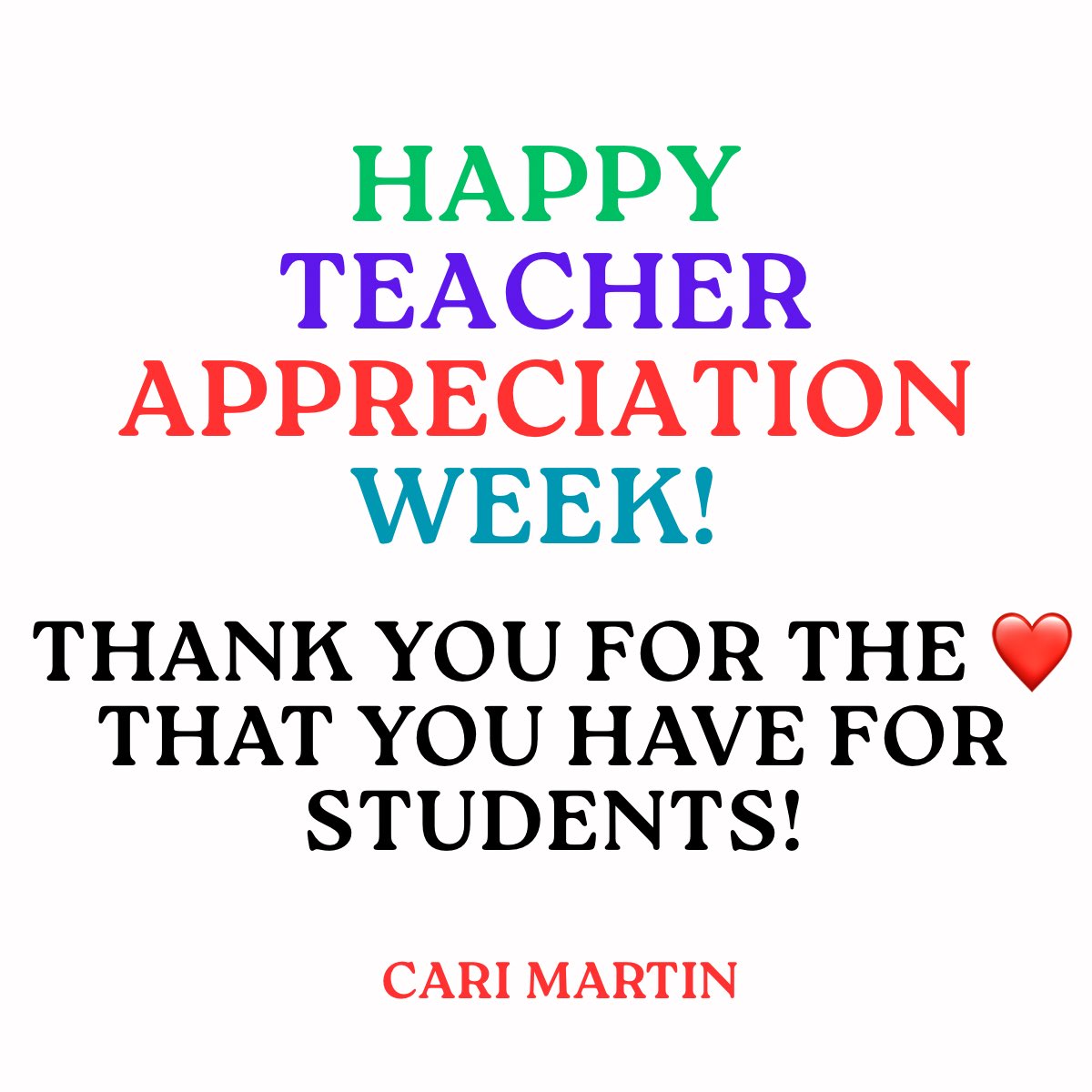 2000Cari's tweet image. Take a moment to express gratitude to a teacher. This profession ignites a spark in students, helping them discover their own paths and paving the way for their future careers. 

#Educate
#StudentsMatter
#TeachersMatter
#Differencemaker