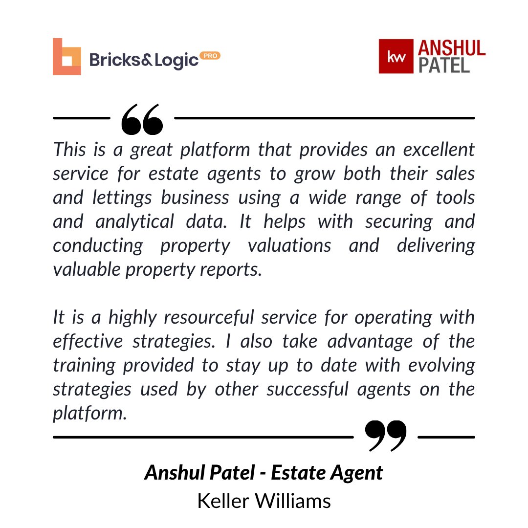 BricksAndLogic's tweet photo. Thank you Anshul for sharing your feedback!

Helping estate agents grow their sales and lettings with powerful data, smart tools, and actionable insights. - From winning valuations to refining strategy, it’s all about working smarter 

Learn more: https://t.co/Wm96bbK3SV https://t.co/wkKBkgc58I