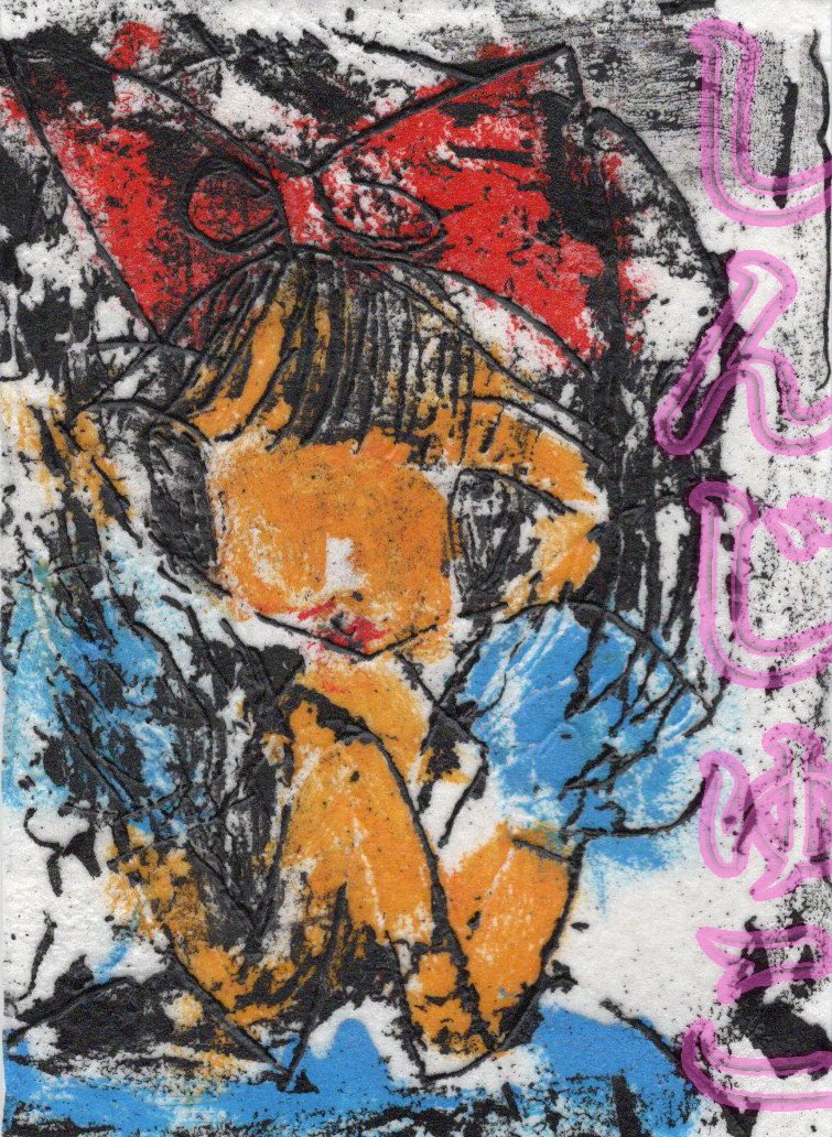 Shinjuko's tweet image. 「おんなのこおふだ」2026.5.5

#print 
#shinjuko 
#art
#お守り 
#おふだ