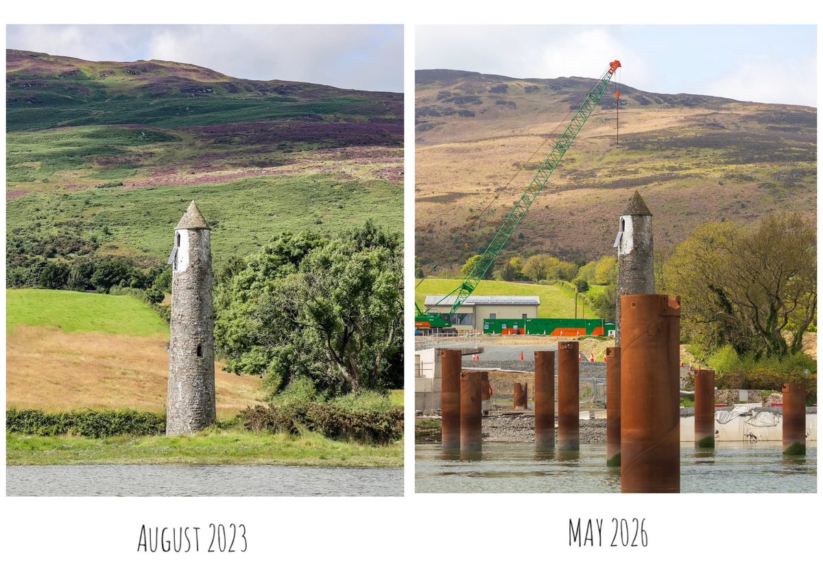 AnnBruen's tweet photo. Time marches on … the site of the Narrow Water Bridge on the Omeath side where construction is due to finish late next year. Photographed August 2023 and today.
#omeath #warrenpoint #carlingfordlough #narrowwaterbridge https://t.co/tKN2raxGCc