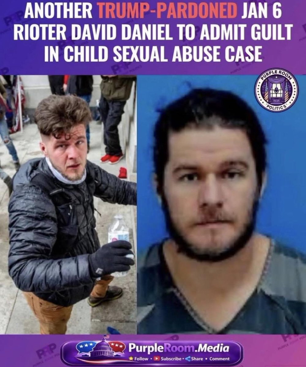 AnnieForTruth's tweet image. Another MAGA pervert and pedophile! David Daniel, who got a full pardon from Trump for January 6, reached a plea deal for charges in connection with sexual exploitation of a minor and possessing sexually explicit images of children. 😡
