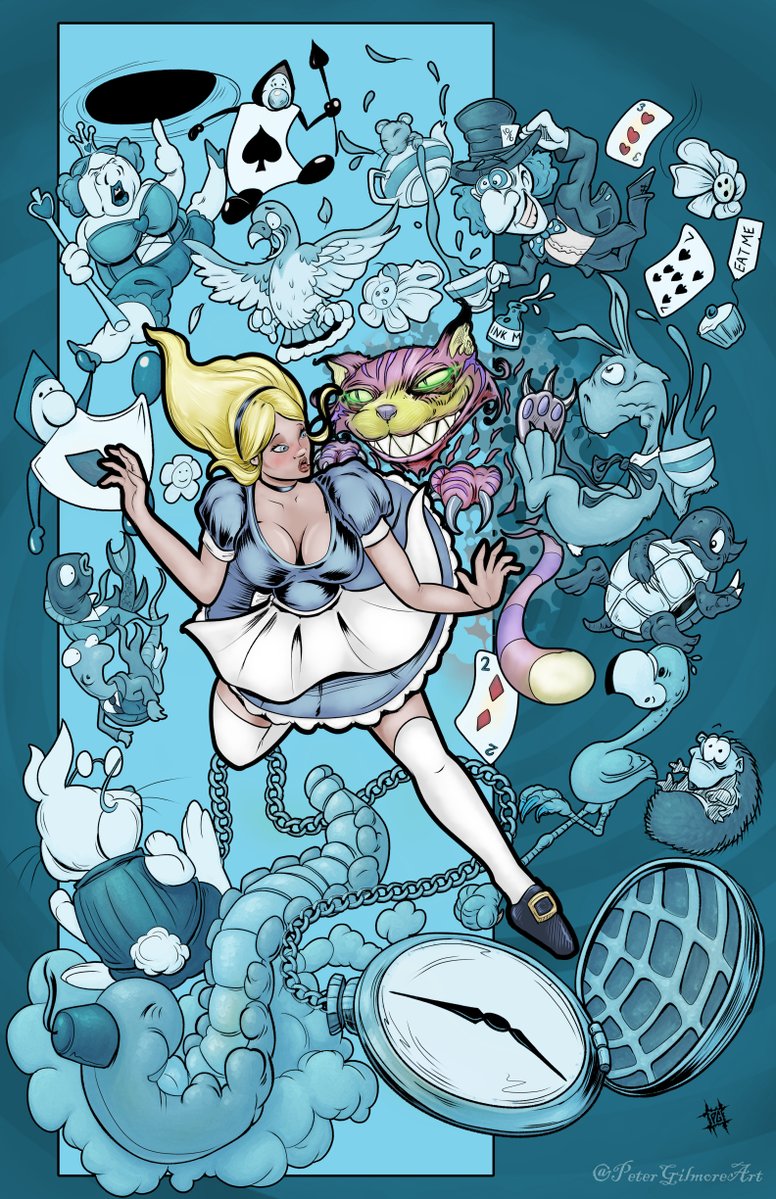 PeterGilmoreArt's tweet image. Don't think I ever posted the finished version of this Alice In Wonderland thang I was messing around with a couple of years back...

Anyway, yeah, randomly decided to finish it a few months ago (Feb, I think), then forgot...🤣

#AliceInWonderland #ComicArt