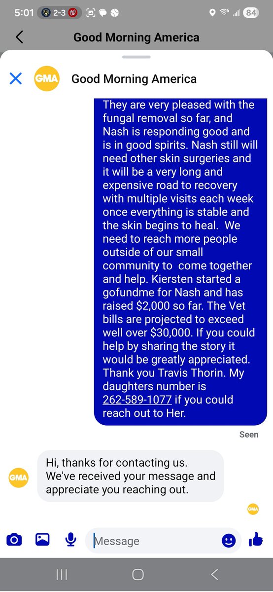 ThorinTravis's tweet photo. @jimmyfailla Can you spread the word and help my daughter and her pup Nash? Thanks Travis from WI https://t.co/WgT6huTZuZ