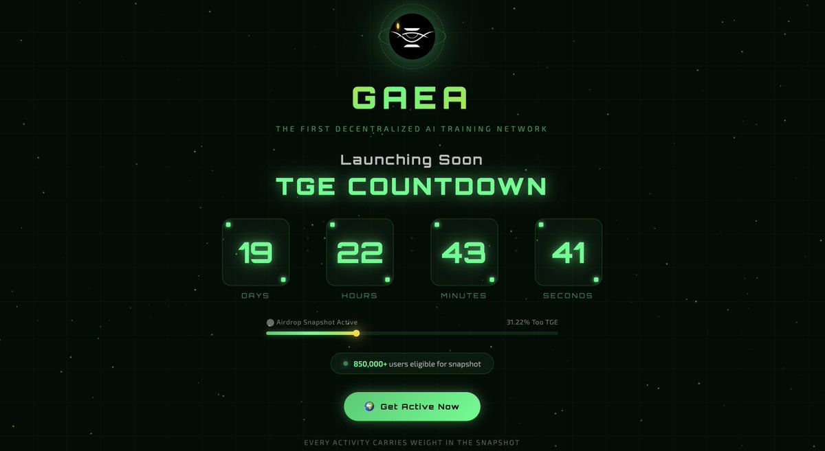 0xOwie's tweet image. 20 days away from @aigaealabs TGE ⏳    

04/05/2026     

Decision: Epoch 80 Age 1

Evolution:  Advancing ✅
Eliminated: Safeguarding ❌
Survivals: Balancing &amp;amp; Leaping ❔

Every activity matters more than ever!
Stay lockedIn guys 🫡

#GAEA #TGE #Countdown