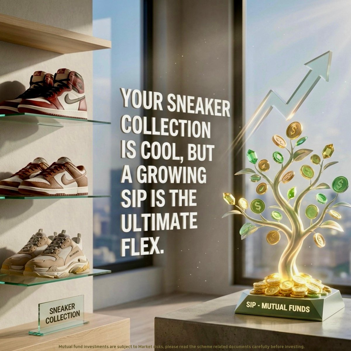XArthaNivesh's tweet image. Your sneaker collection is cool, but a growing SIP is the ultimate flex. 👟 

Stop buying hype and start funding your future. 

#SIP #Wealth #InvestSmart