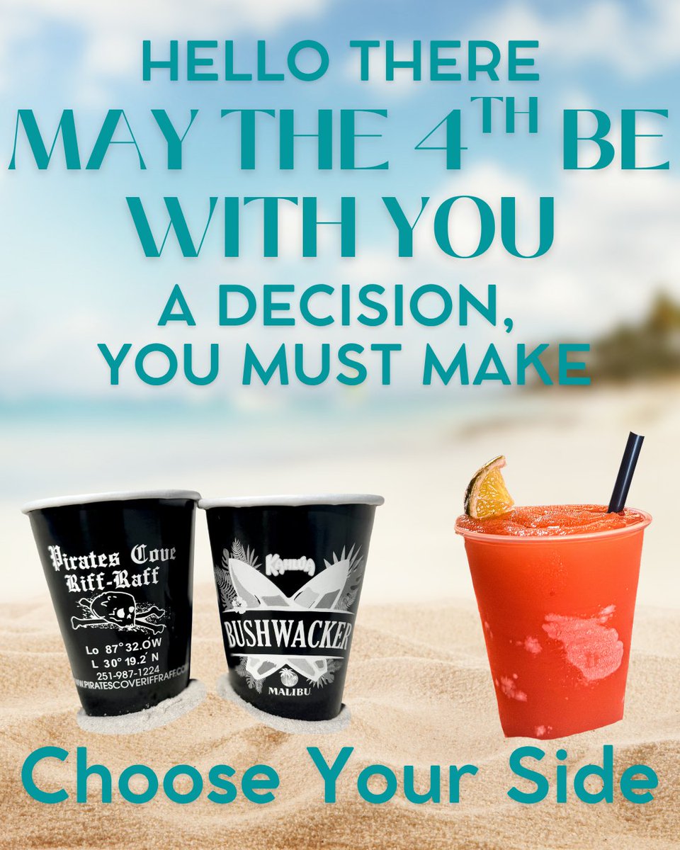 PCRiffRaff's tweet photo. Choose your side.

Dark Side → Bushwacker
Light Side → Stowaway

👇 Don’t think… just pick #maythe4th #piratescove https://t.co/97CQkVPrzV