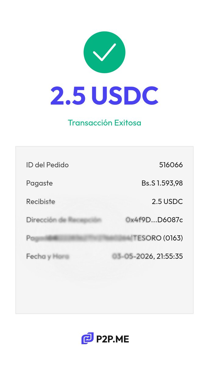 BitcoinViral999's tweet image. Comprando con Bs. @p2pmevenezuela #USDC