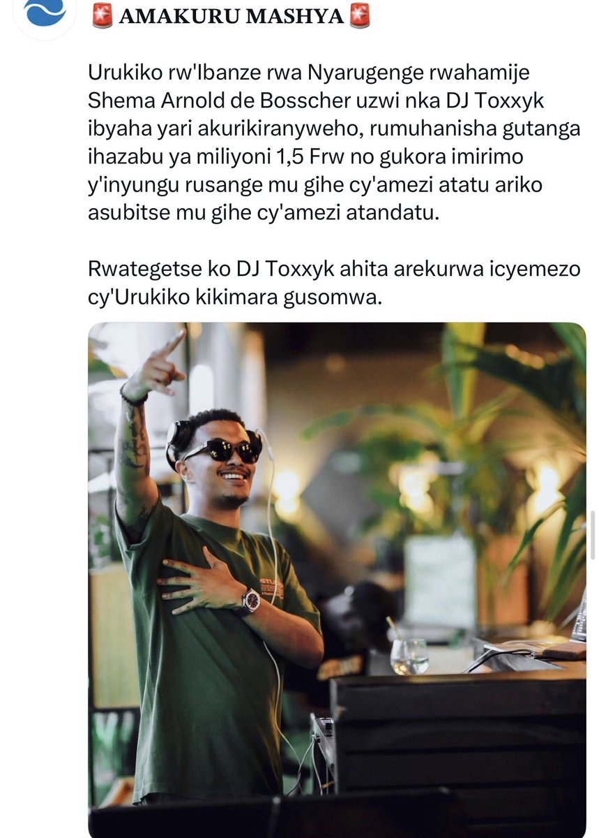 Ndi mu bantu bishimiye iki cyemezo 

Welcome back  Dj Toxxyk