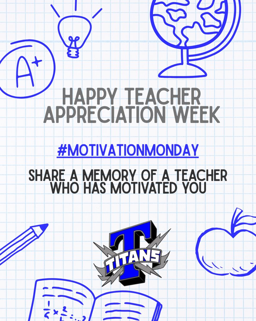 hth_titans's tweet photo. Happy Teacher Appreciation Week! Students, parents, and even teachers, take a moment to share a special memory of an HTHS teacher who has motivated you! https://t.co/Lnrhu1tc4d