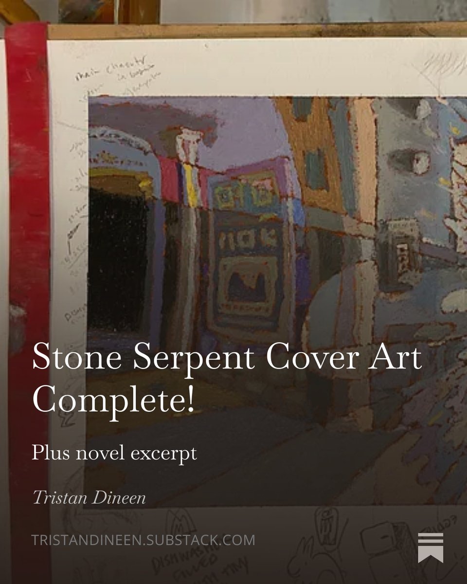 tristan_dineen's tweet image. Thanks Jenn!

The cover art for Stone Serpent is officially complete! Liam Reynold’s skill in oil painting is truly undeniable in capturing the moment where Ta (the protagonist) opens the forbidden underground chamber to reveal his nemesis. #darkfantasy #indieauthor #oilpainting