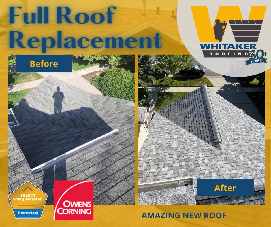 whitakerroofing's tweet photo. A new roof doesn’t just protect your home it completely upgrades the look

Thinking your roof might be next? We’re happy to take a look

Reach out for a free inspection and save $500 off your roof replacement!

(801) 576-1681
https://t.co/a6kn00hDxA

#RoofingLife #BeforeAndAfter https://t.co/jT36QZgQoa