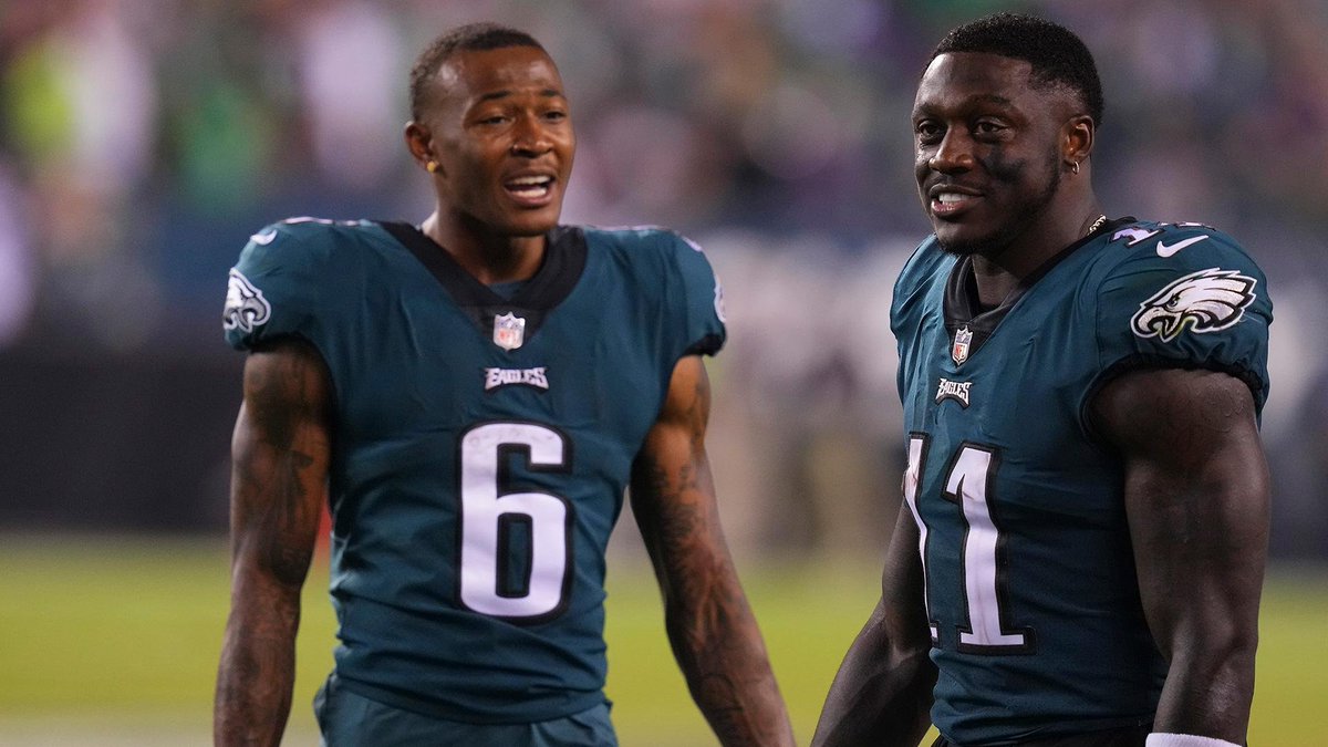 Footballblazer_'s tweet photo. DeVonta Smith on A.J. Brown trade talk:

" I just go out there and do my job"

#Eagles https://t.co/vX5OUUdM71