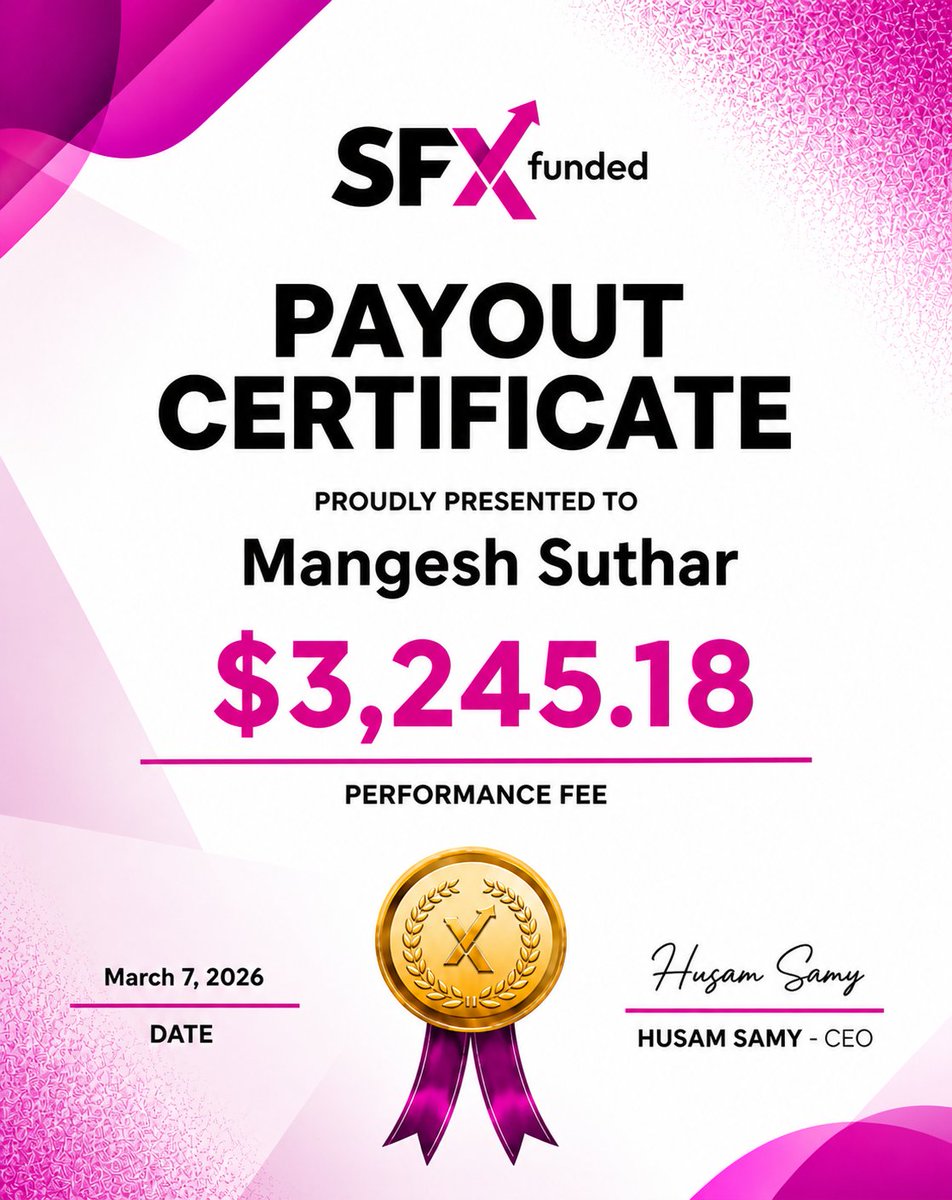 kumar_mang12786's tweet image. Just received my payout 💸🔥

Grateful for the opportunity and consistency finally paying off. This is just the beginning 🚀

Big thanks to @sfxfundedcom and @husamsamy_sfx 🙌

#SFXFunded #Payout #FundedTrader #TradingJourney