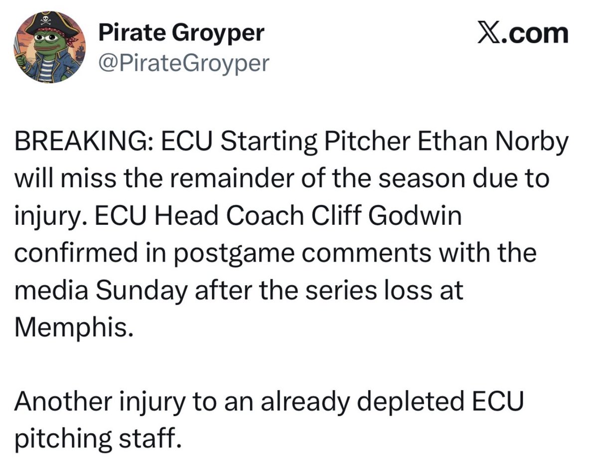 cgodwin23's tweet photo. Ethan Norby is healthy and will pitch this weekend! 

So sad this is the world we live in &amp; anyone can post something and people believe it! 👎👎👎 https://t.co/QFvcuQOd4e