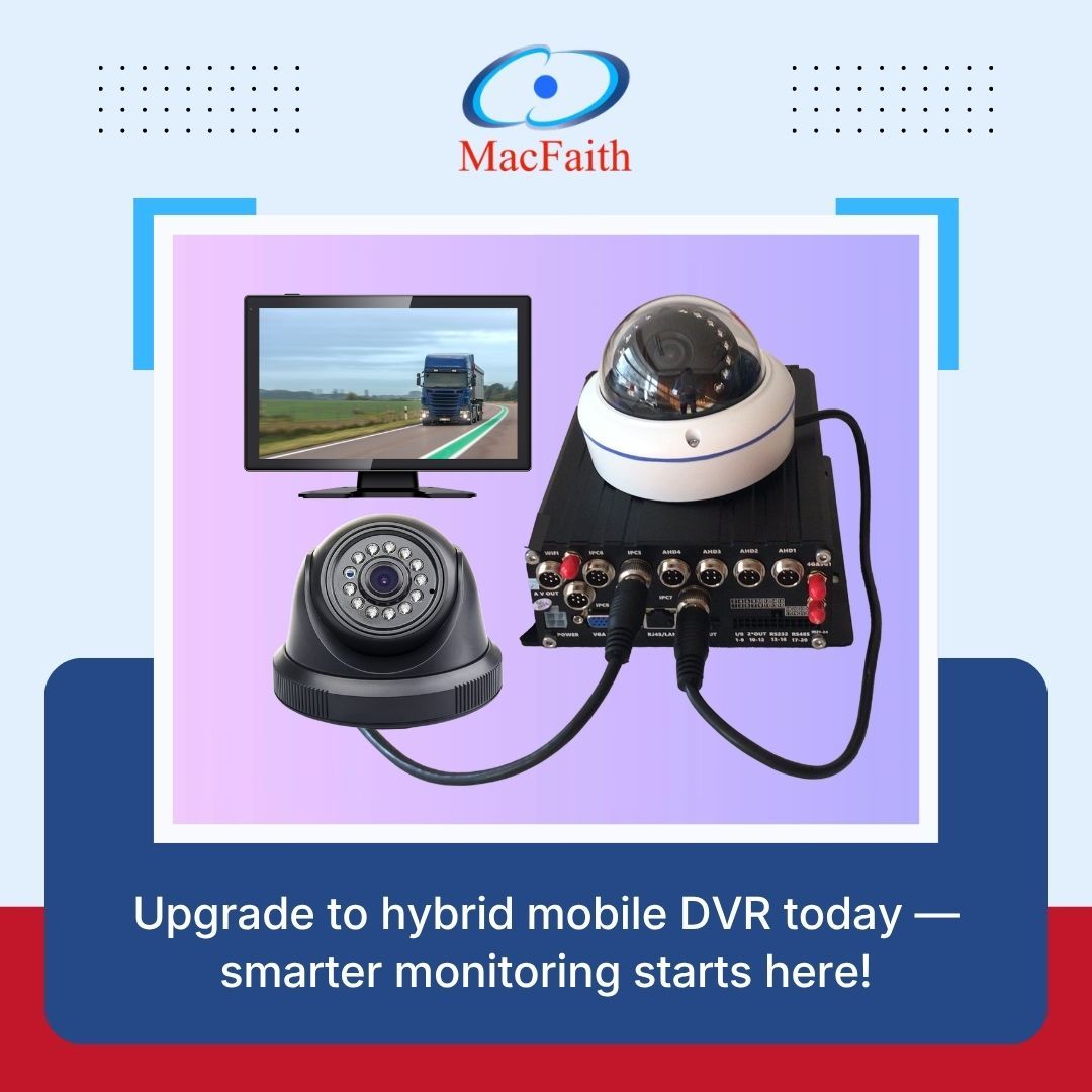 LLChen_MacFaith's tweet photo. Ensure your fleet’s video surveillance never misses a beat with MacFaith Co., Ltd.’s hybrid mobile DVR. It seamlessly integrates both analog AHD cameras and digital IP cameras, giving you full flexibility in monitoring your vehicles. https://t.co/gwuFZhEudc