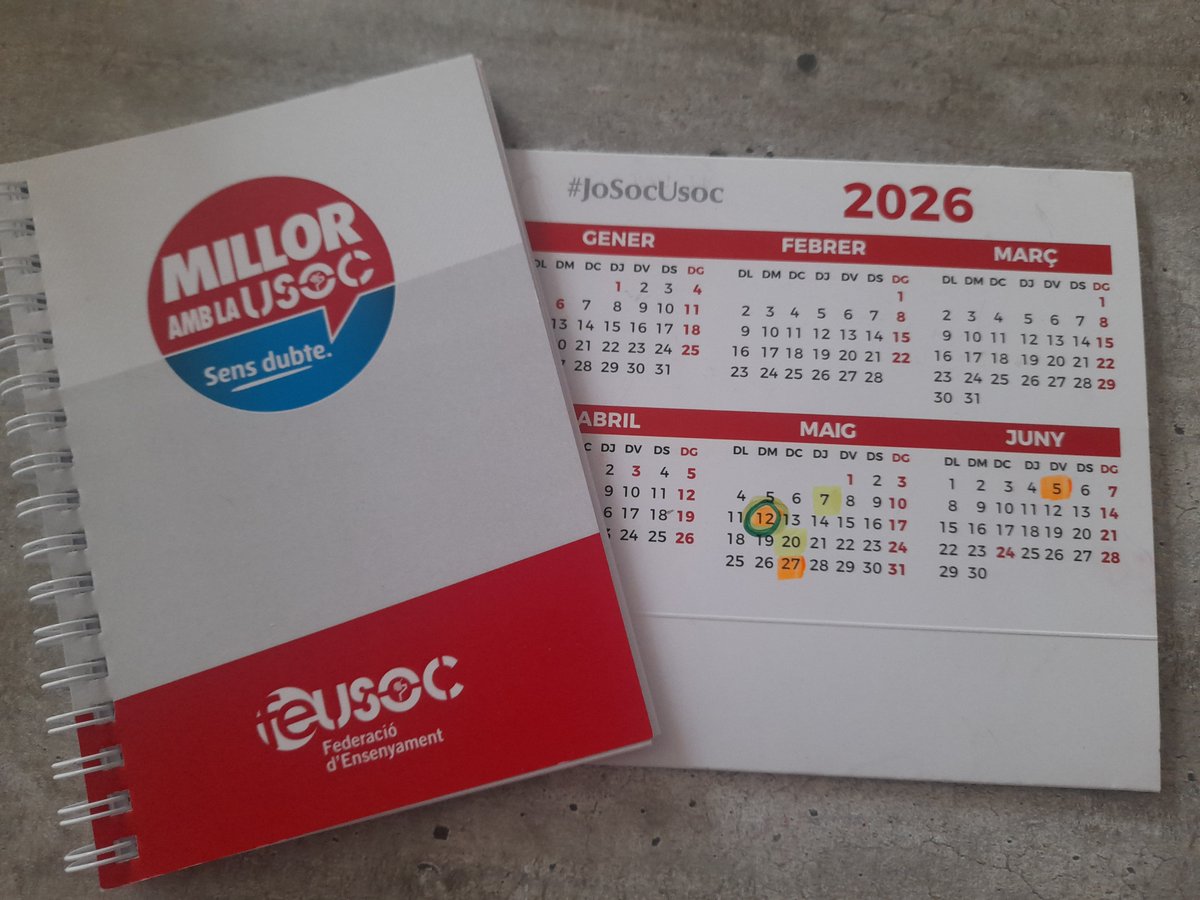 EnsenyamentUSOC's tweet photo. 📅 𝘗𝘙Ò𝘟𝘐𝘔𝘌𝘚 𝘋𝘈𝘛𝘌𝘚 𝘈𝘚𝘚𝘌𝘕𝘠𝘈𝘓𝘈𝘋𝘌𝘚
Pren nota del calendari de mobilitzacions i actes de la #FEUSOC:
🍎 𝘝𝘈𝘎𝘈 𝘐𝘕𝘍𝘈𝘕𝘛𝘐𝘓 (0-3): 7 i 20 de maig
🏫 𝘝𝘈𝘎𝘈 𝘊𝘖𝘕𝘊𝘌𝘙𝘛𝘈𝘋𝘈: 12 i 27 de maig | 5 de juny
🗣️ 𝘛𝘈𝘜𝘓𝘈 𝘙𝘖𝘋𝘖𝘕𝘈: #AutoritatPúblicaDocent (12 de maig)
Hi haurà més mobilitzacions? Continuarem informant! 📢✊
#ConfioEnlaUSOC #ConcertadaEnLluita #VagaDocent #Infantil03