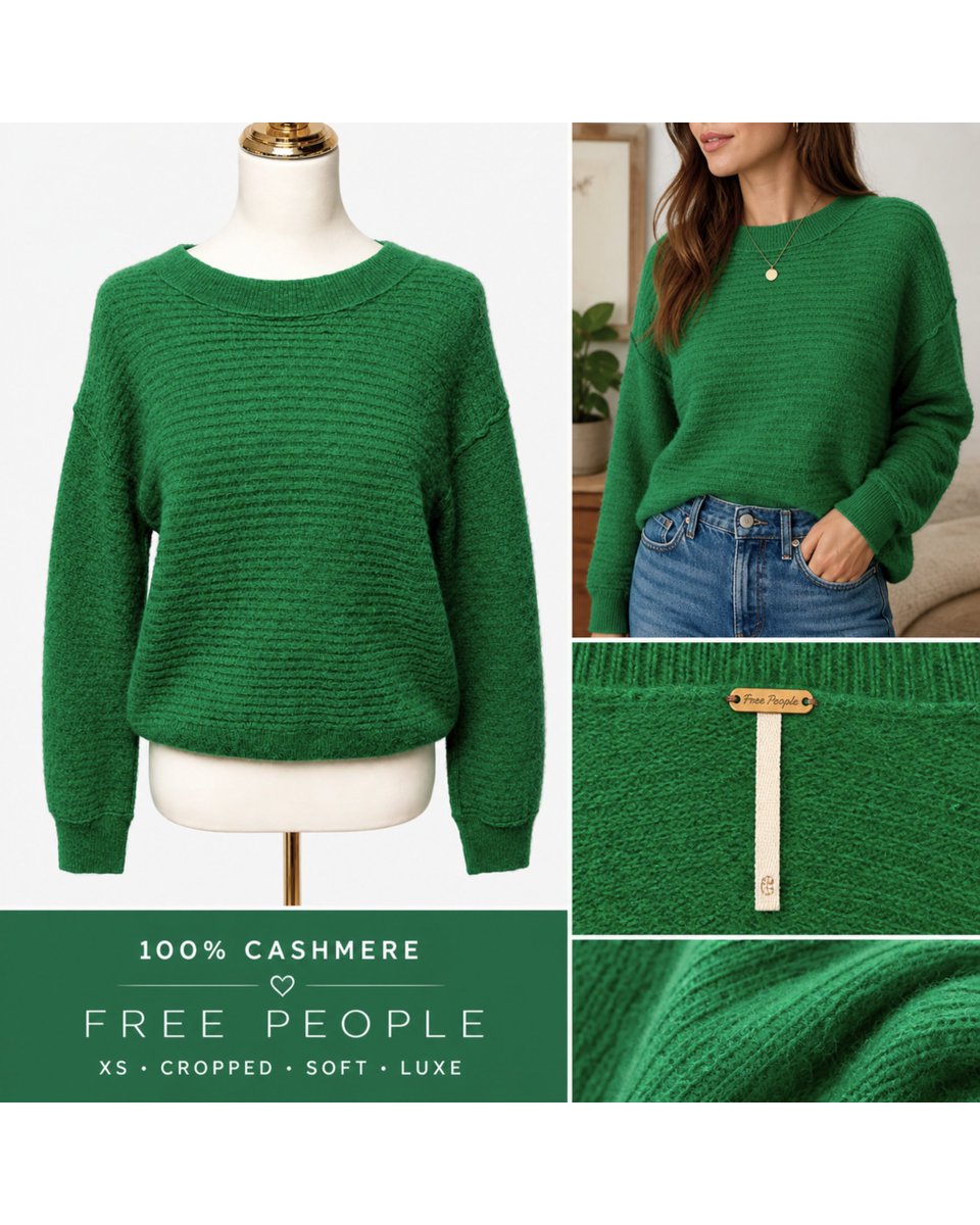 RusticTrove's tweet image. Free People 100% Cashmere Green Sweater XS Cropped Soft Luxe Knit #freepeople #freepeoplesweater #cashmere #cashmeresweater #greensweater #croppedsweater #luxeknit #softwear #sizeXS #bohochi poshmark.com/listing/Free-P…