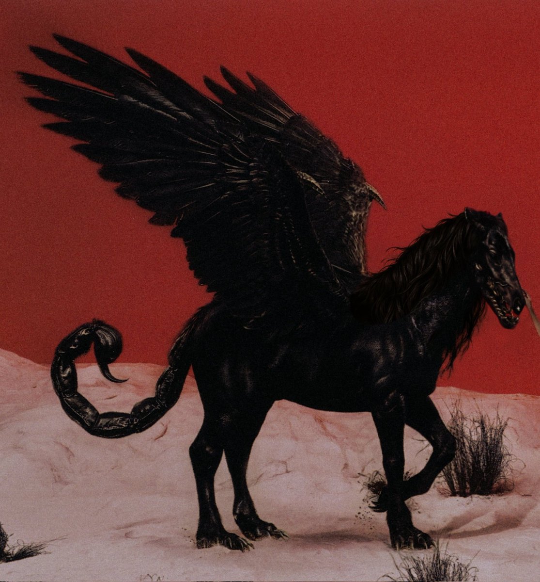from the previous teaser images, each members took over different parts of the creature:
- Karina took over its head/hair
- Winter took over its nails
- Ningning took over its wings
- Giselle took over its tails

Therefore, the members' standing order depends on which body part