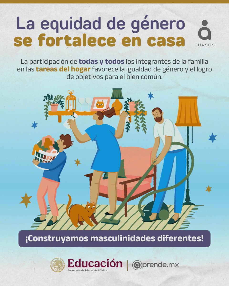 aprende_mx's tweet photo. Las acciones correctas inician en casa.

La equidad en las labores del hogar elimina los estereotipos de género.

Sé parte del cambio. 👀✨ https://t.co/AlGgcL9IAf