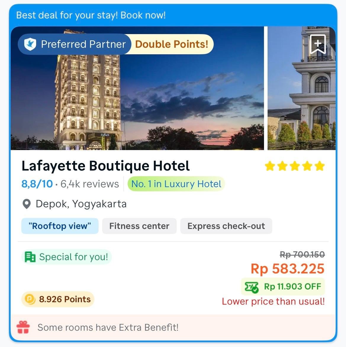 krowoen's tweet photo. Hotel estetik + fasilitas lengkap, tapi harganya masih ramah di kantong 😭 di 5.5 EPIC SALE kamu bisa dapetin hotel mulai 555rb-an bahkan yang luxury vibes juga ikutan diskon!
Gas booking sebelum naik lagi  https://t.co/OpN4HNQPFe https://t.co/3DibCJBFg5