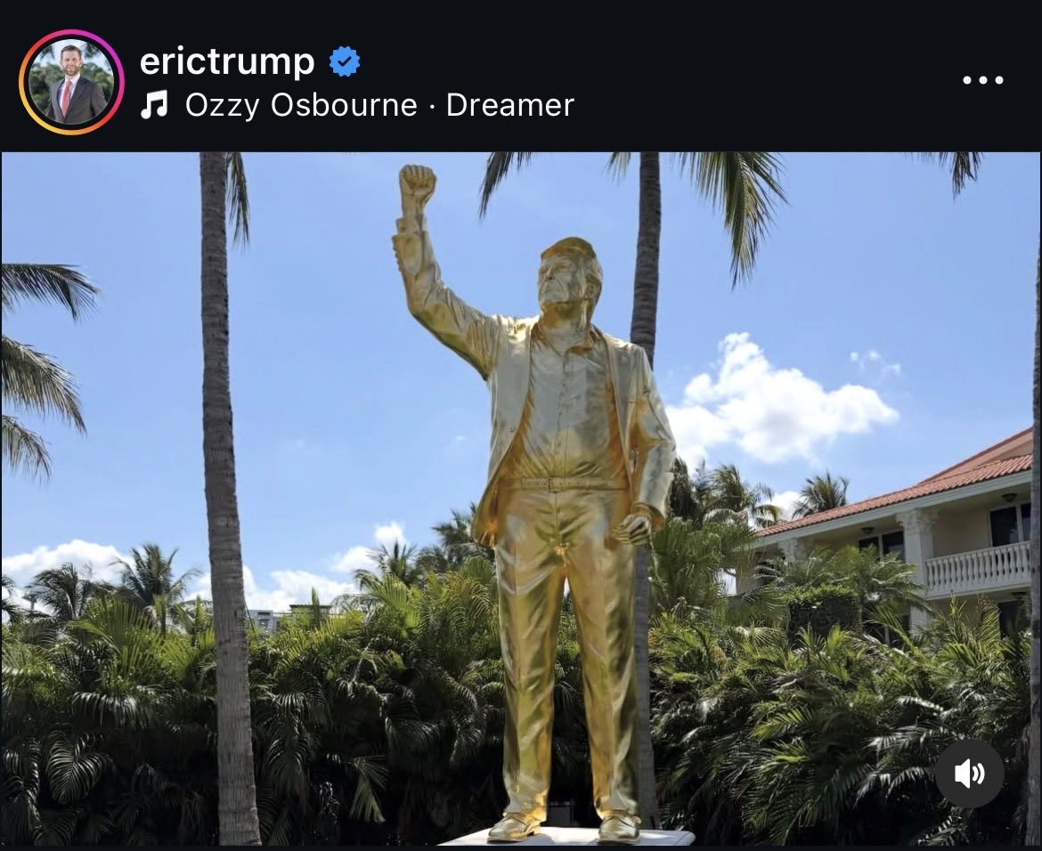 We’re pleased to see <a href="/EricTrump/">Eric Trump</a> enjoyed his first glance at the PATRIOT Statue of his father. A truly iconic representation of a decade in time.