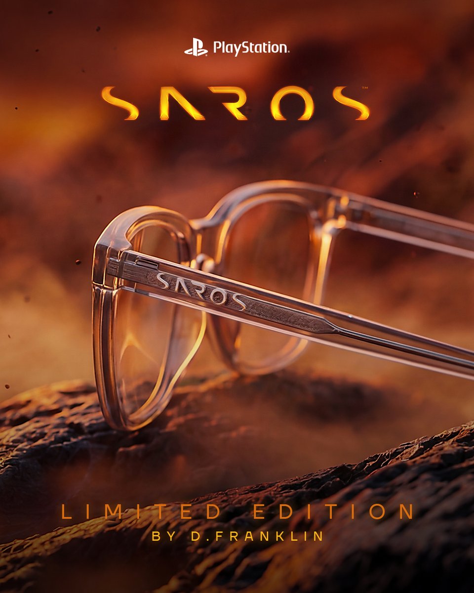 PlayStationES's tweet photo. SAROS x D.Franklin
Las primeras gafas que reaccionan a la fuerza de los astros. 
A la venta el 10 de mayo en la web de @DFranklinOFCL: https://t.co/OR49rhAblI https://t.co/ixUquC7YCI