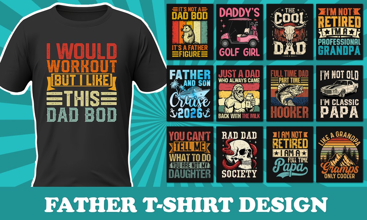 lwshossen's tweet image. Custom Happy Father's Day T-Shirt Design

📷Contact: linktr.ee/merchbundle

#tshirts #tshirt #AmazonBestseller #etsystore #tshirtdesigner #teepublic #spreadshirt #trendytshirt #graphictees #Graphicdesign #customtshirt Jedi CNBC May the 4th John Sterling #fathertshirt
