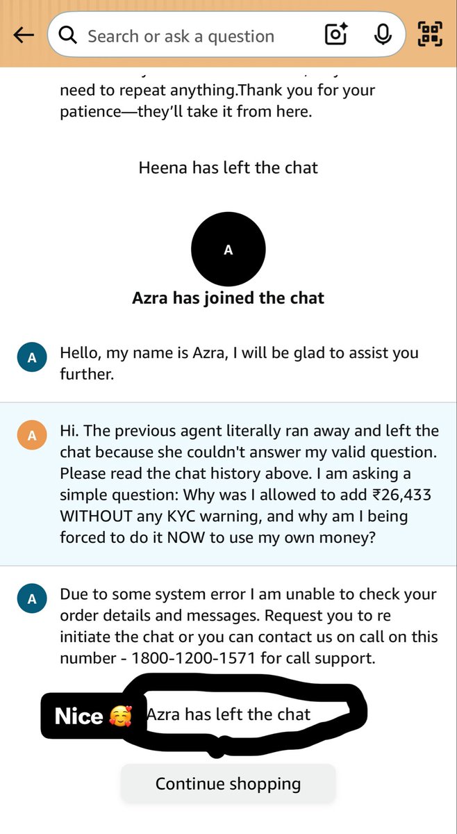 Adarsh_Agb's tweet image. @AmazonHelp @amazonIN My ₹26,433 is STILL STUCK! 🛑

Agent promised fix by May 4th, but NO CALL. App glitched, took my money &amp;amp; blocking payment. Resolve NOW or heading to Consumer Court! 

#AmazonIndia #ConsumerRights #Justice