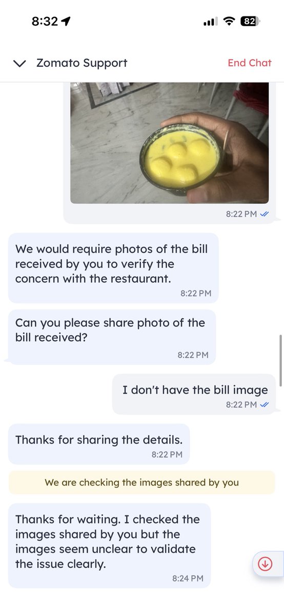 yerusha1992's tweet photo. @zomatocare May I know what is so unclear about the photo that your team cant defrentiate between Rasmalai and Chena Payas? Are they blind? Resturant has also put pictures and then delivered incorrect order and your team is useless. @zomato @deepigoyal https://t.co/fBlLSr7Xn2