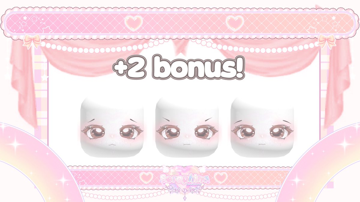 Seraphina512's tweet image. Hi! I’m posting a bid for ugc creators that has a pack of 5 ugc face textures! These can be uploaded w/ appropriate credits if u win! Pls DM me for any interest or reply &amp;amp; I’ll send the details! 
#roblox #mm2 #ugc #freeugc #rbx #robuxgw #bid #dahood #Commission #sshf #rblx