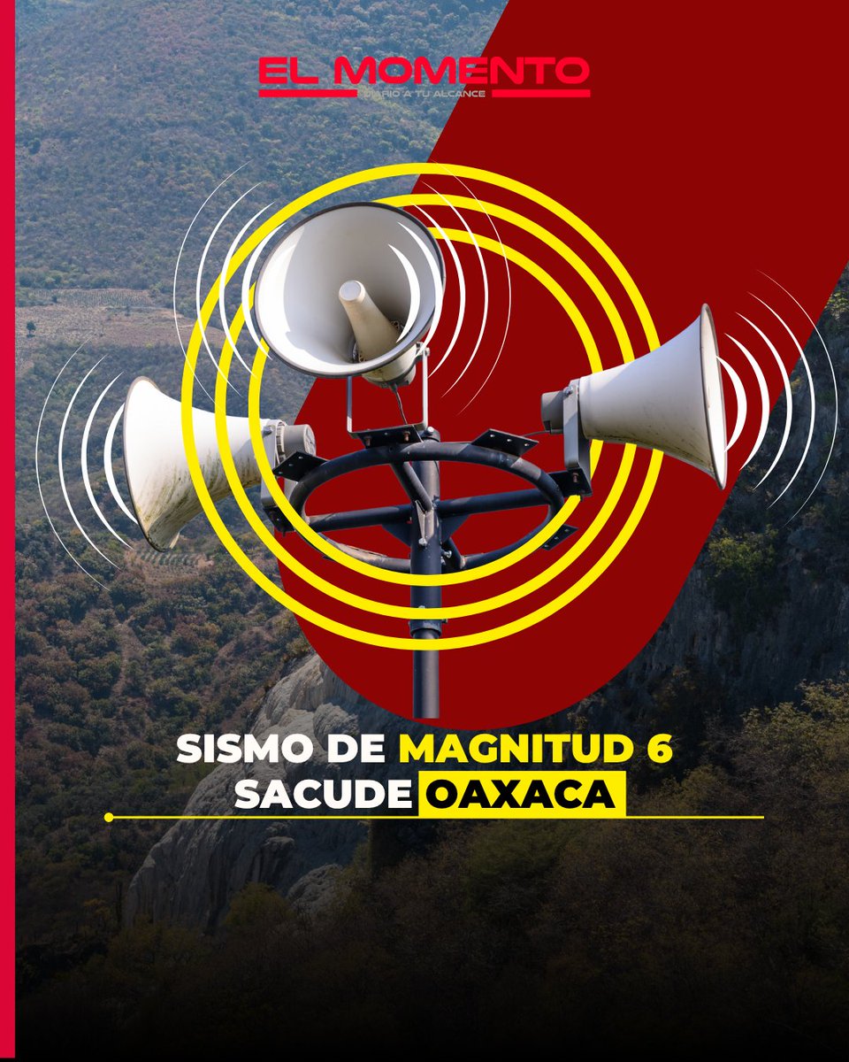 ElMomentoOfic's tweet image. Se registró un sismo de magnitud 6 a 14 km al noroeste de Pinotepa Nacional.

Hasta el momento, autoridades se mantienen en monitoreo para evaluar posibles afectaciones.

#Sismo #Oaxaca #PinotepaNacional