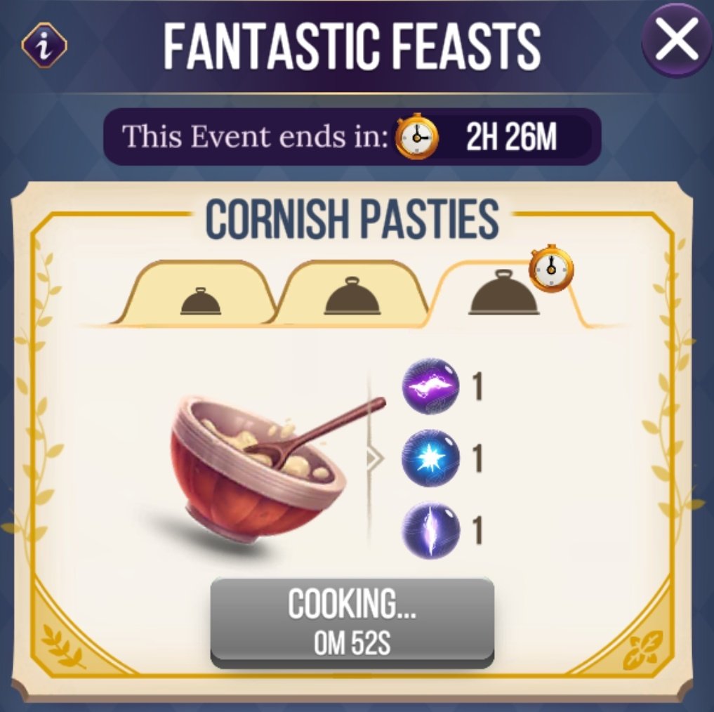 cellswordrin's tweet image. The Fantastic Feasts event is almost done! Quickly into the magical kitchen to cook with all the ingredients you have gathered in the puzzles! 💫 
🫕
🧙🏾 I am cooking up some magic Spells to use. Sprinkle dat magic ✨✨✨ #gamergirl #games #HarryPotter #PuzzlesAndSpells #GoodVibes