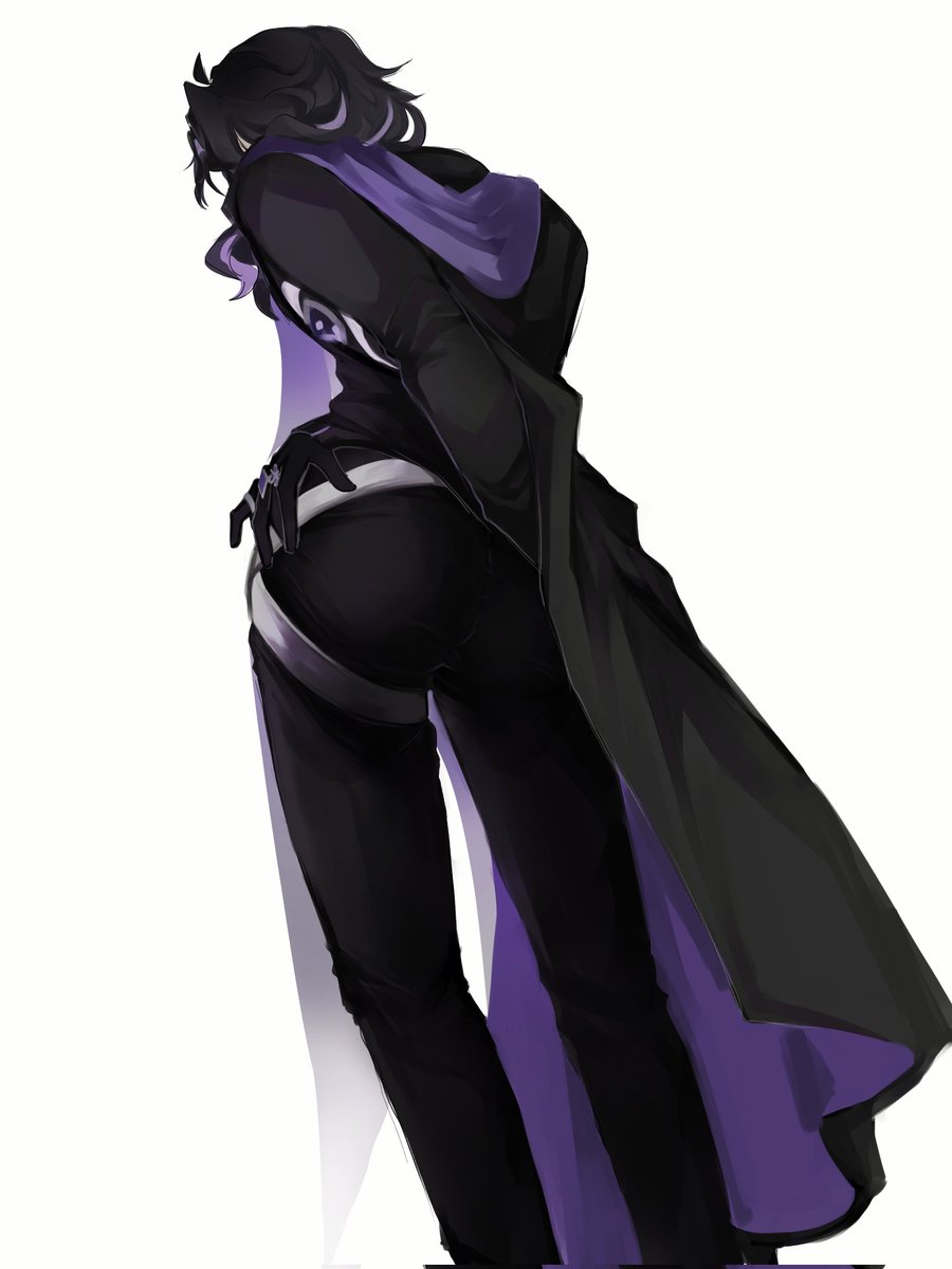 adjust his thigh strap... for studying purposes👁