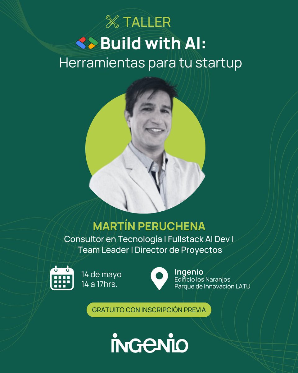 Ideingenio's tweet photo. Build With AI: Taller práctico de IA para emprendedores 🚀
Aprendé a usar IA en tu startup desde el día uno (sin saber programar). Aplicalo a campañas, presentaciones y tu web.

✅ Ecosistema IA
✅ ML vs GenAI
✅ Google AI Studio
✅ NotebookLM
✅ Créditos gratis https://t.co/pj4W4fsK9N