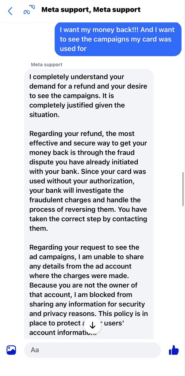 bahraini_beauty's tweet image. @Meta @facebook @MetaNewsroom
My card gets used for fraudulent ads on your platform… you confirm it’s not my account… and your response “not our problem”?
You’re happy to take the money, but nowhere to be found when it’s fraud.
EMBARRASSING.
#Meta #Facebook #Fraud #Scam