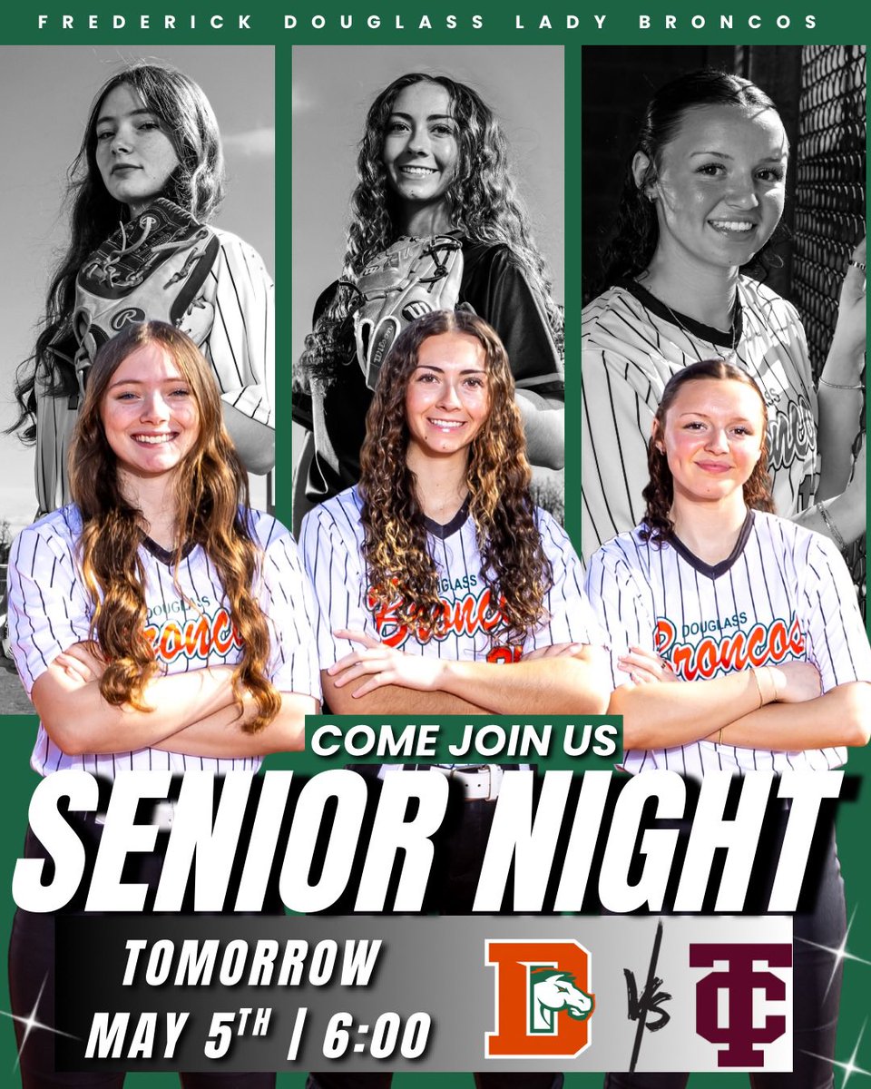 FDHS_softball's tweet image. JOIN US TOMORROW!! 📍THE FARM
Join us for full evening celebrating our seniors-Haylee, Bailee, and Riley!!
✨ Haylee’s Signing Day – 4:15 PM
🎓 Senior Night – 6:00 PM
📸 Pete Peden Photography 
@FDHSATHLETICS 
#BroncoProud
#HORSEPOWER🐎
#SeniorNight