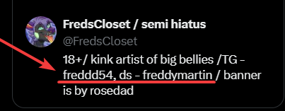 FredsCloset / semi hiatus tweet media