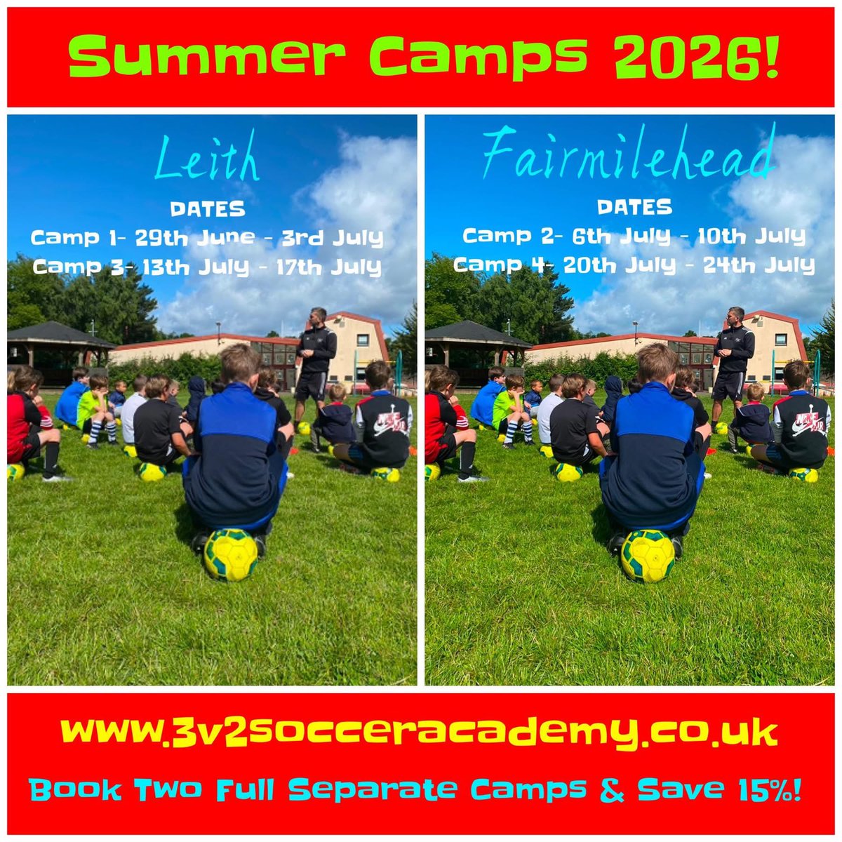 3v2soccer's tweet photo. SUMMER CAMPS 2026! 🤩

(Dates For Your Diary! 🗓️)

https://t.co/Cni0Tviwmb

Roddy &amp; Murdo
https://t.co/crwDJDBNE2 https://t.co/Dy6GjOyG9F