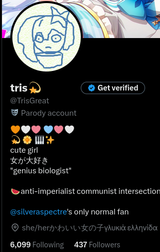 TrisGreat's tweet photo. damn the people like tris more than vera anyways lmfao

makes sense i havent streamed in so long and havent streamed reguarly in SOSOSOSO LONG
retweeting cool feminism and communism and arguing with nazis is the main thing i do on the internet now i guess lmfao

my voice ough https://t.co/w98T5NncWo
