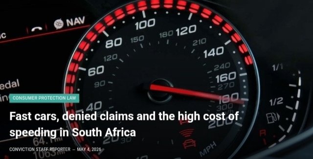 ConvictionZA's tweet image. Some South African drivers could lose insurance cover entirely if they exceed the speed limit by more than 20km/h under a clearly disclosed policy exclusion.

Read more here:
conviction.co.za/speeding-insur…

 #InsuranceLaw #ConsumerProtection #ConsumerRights #RoadSafety