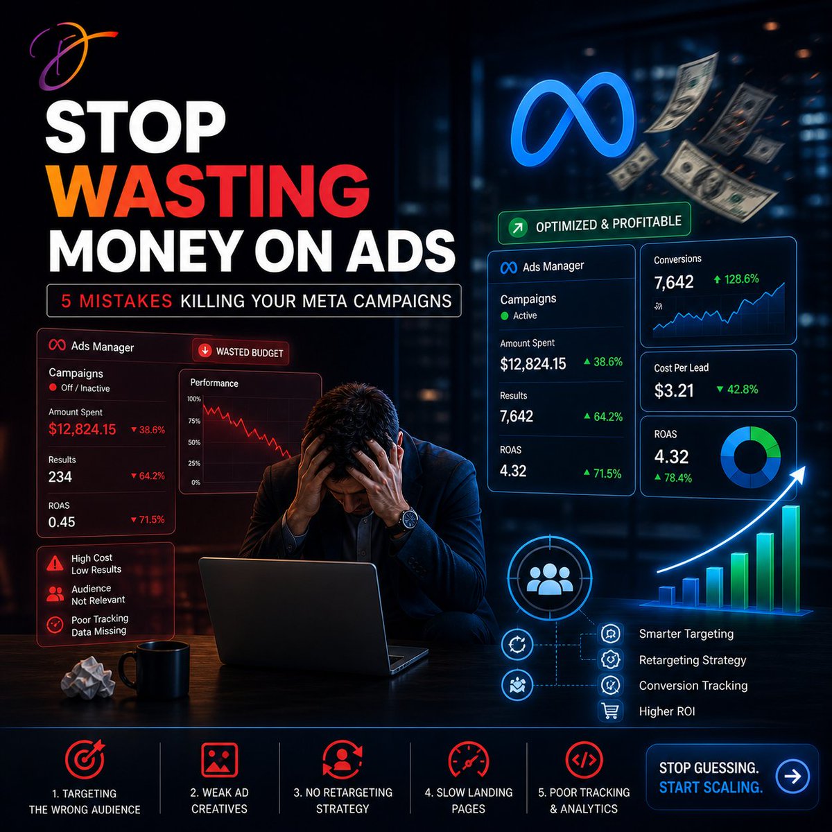 DFeatherlite's tweet photo. Targeting the wrong audience
Weak ad creatives
No retargeting strategy
Sending traffic to slow landing pages
Running ads without proper tracking
#MetaAds #FacebookAds #LeadGeneration https://t.co/mRNRXMKttn