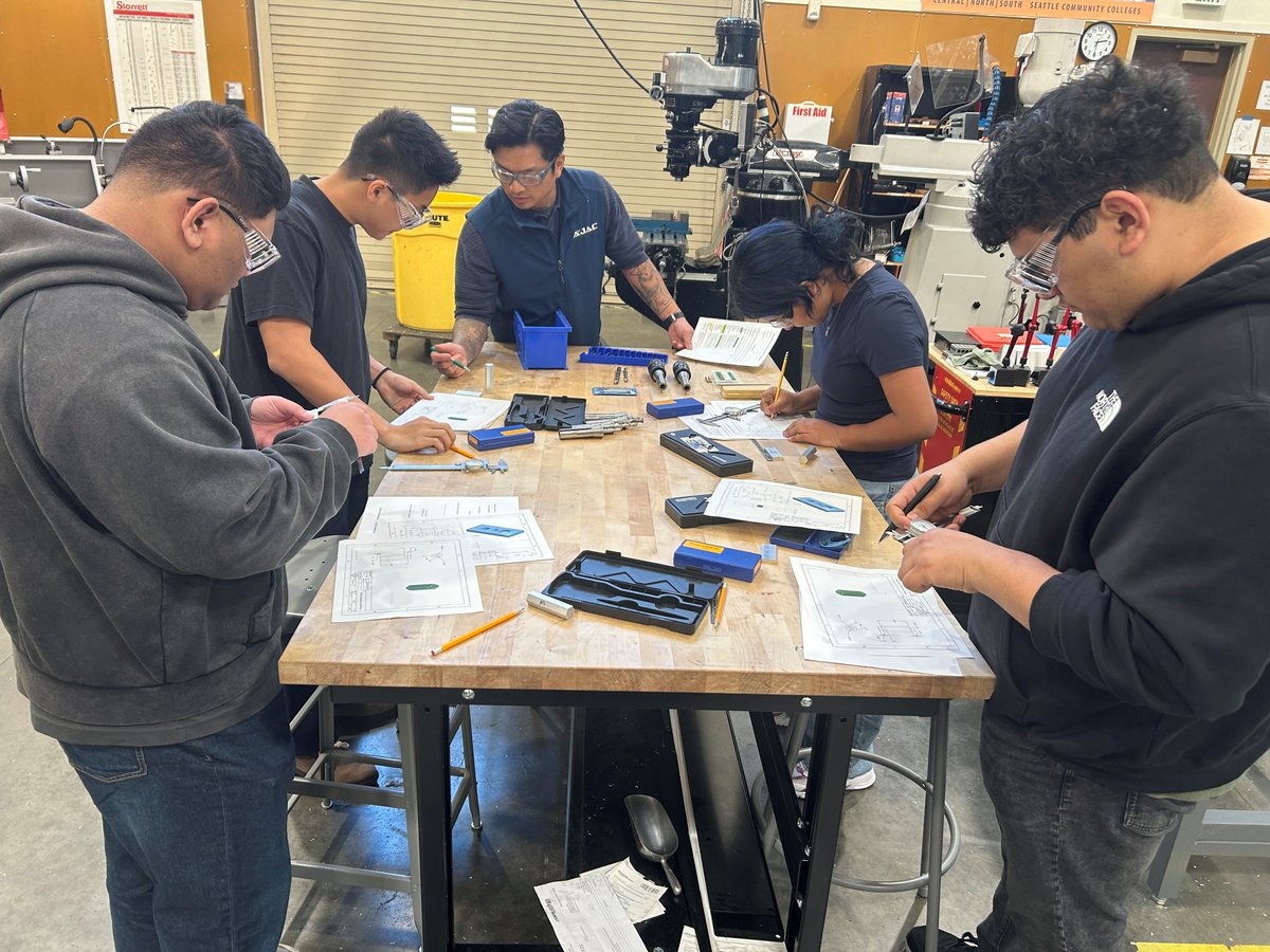 AJACtraining's tweet photo. Last month, we brought AJAC youth apprentices from Renton and Yakima  for a hands-on skills assessment. They ran real projects on mills and lathes and left with a clear breakdown of their skills to share with employers.

We’re looking to make this a regular option for schools! https://t.co/yn2wRrfkWy