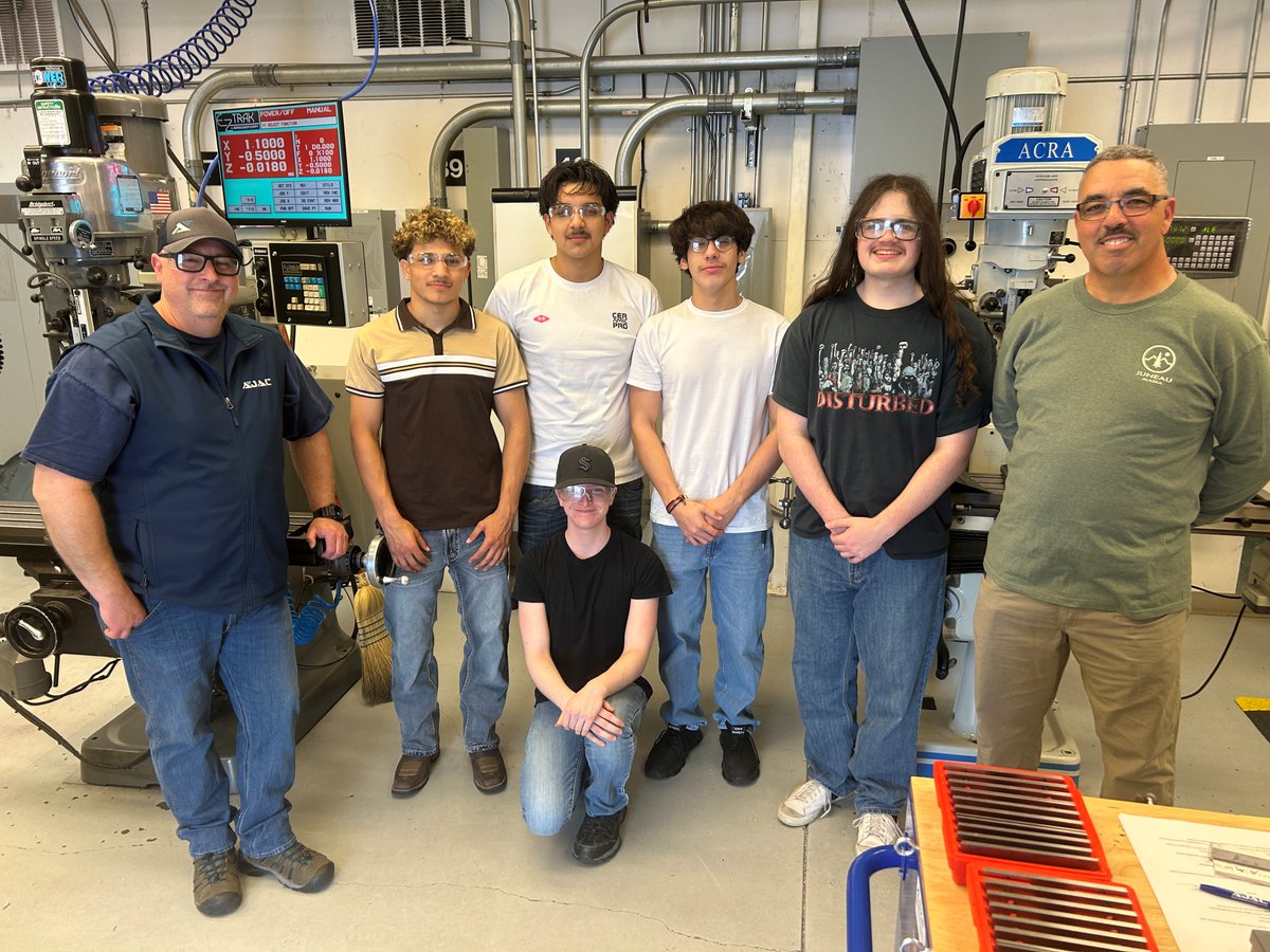 AJACtraining's tweet photo. Last month, we brought AJAC youth apprentices from Renton and Yakima  for a hands-on skills assessment. They ran real projects on mills and lathes and left with a clear breakdown of their skills to share with employers.

We’re looking to make this a regular option for schools! https://t.co/yn2wRrfkWy