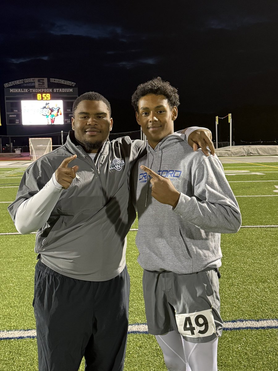 AidenCapizzi's tweet photo. An awesome day of hard work, getting better, and great experiences. Thank you to all the coaches at Slippery Rock for having us out and allowing us to compete! 💪🏾🏈 #relentless @Coach_Kingsland @coach_marella @lutzsru https://t.co/D4OOVHAbei