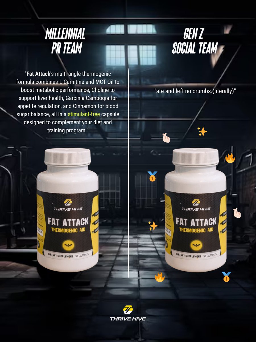 thrivehivesupps's tweet photo. either way…your metabolism understood the assignment 🫡
Fat Attack → https://t.co/hUCepQPXt3
#JoinTheSwarm #FatAttack #Supplements #Thermogenic #CaffeineFree https://t.co/egzvT6pYv7