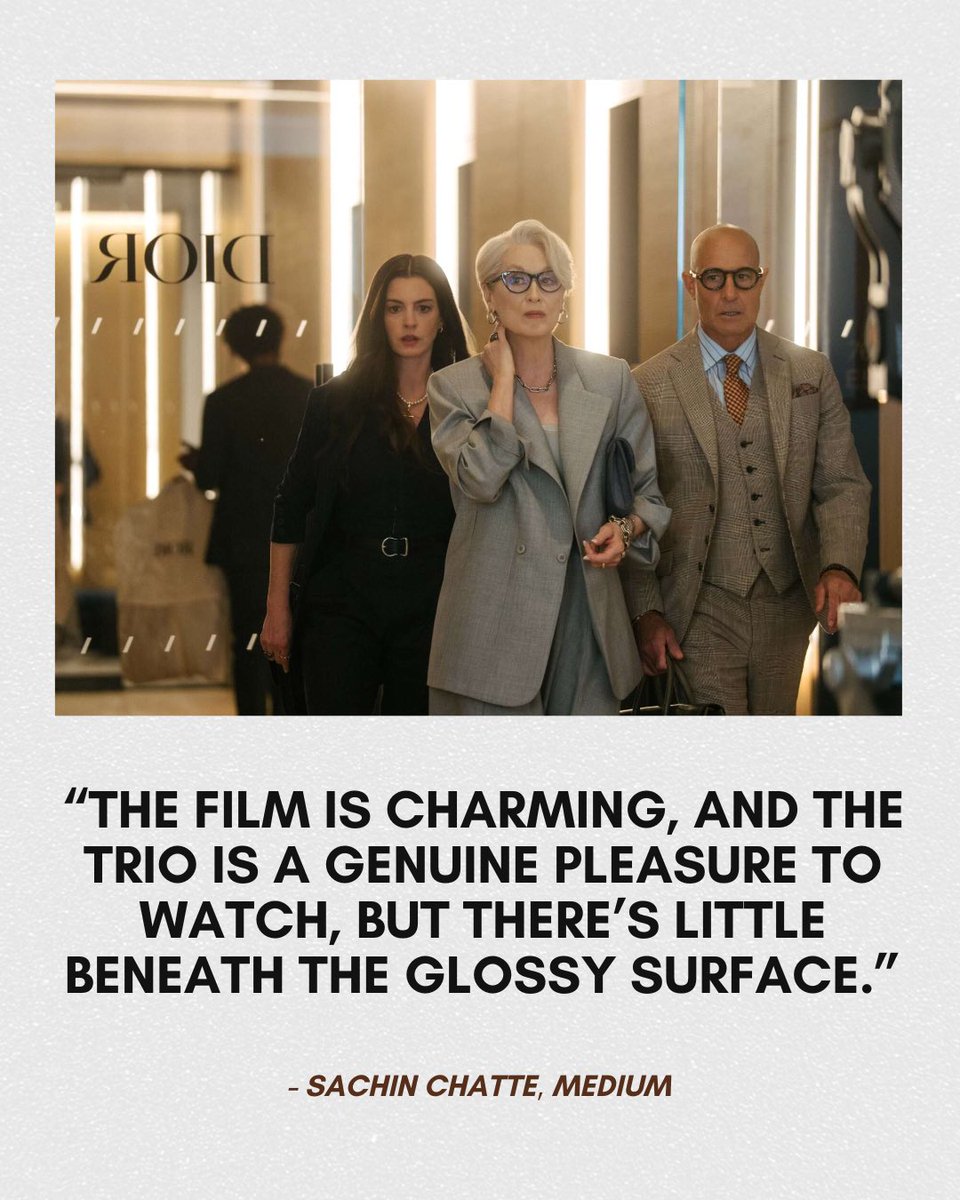 theFCGofficial's tweet image. The Devil Wears Prada 2 scores 6.6/10 on FCGR.

The Devil Wears Prada 2 (2026) is directed by David Frankel and stars Meryl Streep and Anne Hathaway in lead roles, alongside Emily Blunt and Stanley Tucci.

Link to the reviews in thread below.

#reviews #TheDevilWearsPrada2